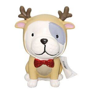 NEW Hobby Lobby Puppy Dog Dressed in Reindeer Antlers Christmas Ceramic Holidays